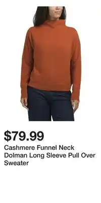 TJ Maxx Cashmere Funnel Neck Dolman Long Sleeve Pull Over Sweater offer