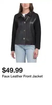 TJ Maxx Faux Leather Front Jacket offer