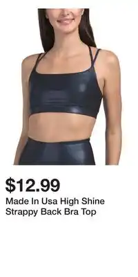 TJ Maxx Made In Usa High Shine Strappy Back Bra Top offer