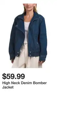 TJ Maxx High Neck Denim Bomber Jacket offer