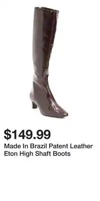 TJ Maxx Made In Brazil Patent Leather Eton High Shaft Boots offer