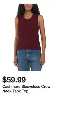 TJ Maxx Cashmere Sleeveless Crew Neck Tank Top offer