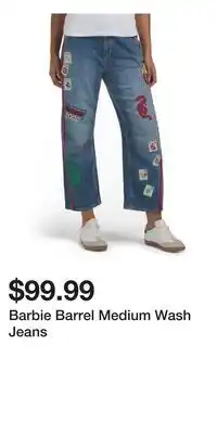 TJ Maxx Barbie Barrel Medium Wash Jeans offer