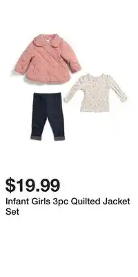 TJ Maxx Infant Girls 3pc Quilted Jacket Set offer