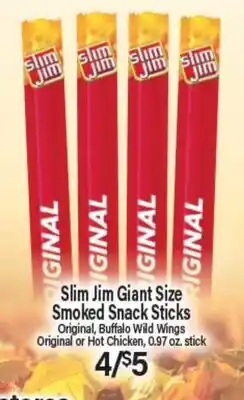 Angelo Caputo's Fresh Market Slim Jim Giant Size Smoked Snack Sticks offer
