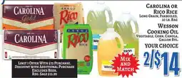 Trade Fair Supermarket CAROLINA or RICO RICE LONG GRAIN, PARBOILED, WHITE, BAC offer