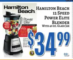 Trade Fair Supermarket HAMILTON BEACH 12 SPEED POWER ELITE BLENDER offer