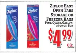 Trade Fair Supermarket Ziploc EASY OPEN TABS STORAGE OR FREEZER BAGS offer