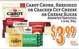 Trade Fair Supermarket CABOT CHUNK, SHREDDED OR CRACKER CUT CHEESE OR CHEESE SLICES offer