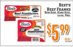 Trade Fair Supermarket Best's BEEF FRANKS offer
