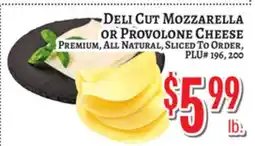 Trade Fair Supermarket DELI CUT MOZZARELLA OR PROVOLONE CHEESE offer