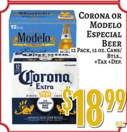Trade Fair Supermarket CORONA OR MODELO Especial BEER offer