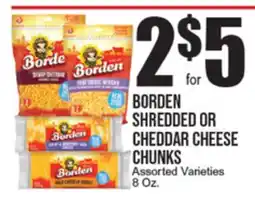 Extra Supermarket BORDEN SHREDDED OR CHEDDAR CHEESE CHUNKS offer