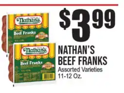 Extra Supermarket NATHAN'S BEEF FRANKS offer