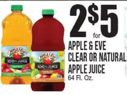 Extra Supermarket APPLE & EVE CLEAR OR NATURAL APPLE JUICE offer