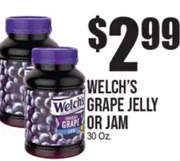 Extra Supermarket WELCH'S GRAPE JELLY OR JAM offer