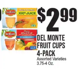 Extra Supermarket DEL MONTE FRUIT CUPS offer
