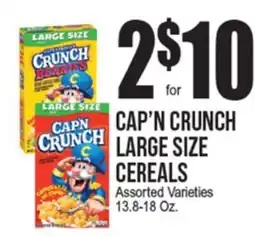 Extra Supermarket CAP'N CRUNCH LARGE SIZE CEREALS offer