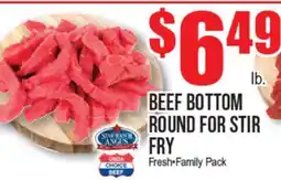 Extra Supermarket BEEF BOTTOM ROUND FOR STIR FRY offer