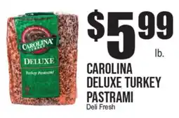 Extra Supermarket CAROLINA DELUXE TURKEY PASTRAMI offer