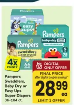 ACME Pampers Swaddlers, Baby Dry or Easy Ups Super Diapers offer