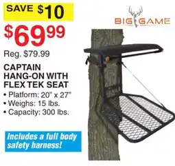 Dunham's Sports CAPTAIN HANG-ON WITH FLEX TEK SEAT offer