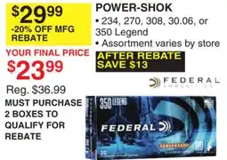 Dunham's Sports FEDERAL AMMUNITION POWER-SHOK offer