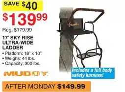 Dunham's Sports 17' SKY RISE ULTRA-WIDE LADDER offer