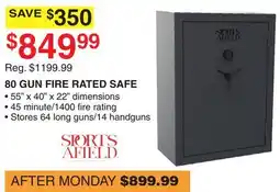 Dunham's Sports 80 GUN FIRE RATED SAFE offer