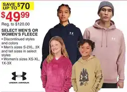 Dunham's Sports UNDER ARMOUR SELECT MEN'S OR WOMEN'S FLEECE offer