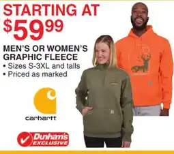 Dunham's Sports MEN'S OR WOMEN'S GRAPHIC FLEECE offer