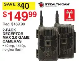 Dunham's Sports 2-PACK DECEPTOR MAX 2.0 GAME CAMERAS STEALTH CAM offer