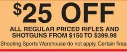 Dunham's Sports RIFLES AND SHOTGUNS offer