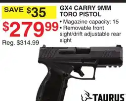 Dunham's Sports TAURUS GX4 CARRY 9MM TORO PISTOL offer