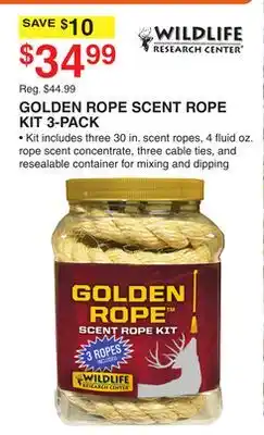 Dunham's Sports WILDLIFE RESEARCH CENTER GOLDEN ROPE SCENT ROPE KIT 3-PACK offer