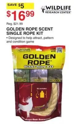 Dunham's Sports WILDLIFE RESEARCH CENTER GOLDEN ROPE SCENT SINGLE ROPE KIT offer