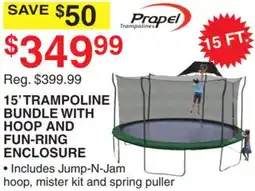 Dunham's Sports 15' TRAMPOLINE BUNDLE WITH HOOP AND FUN-RING ENCLOSURE offer