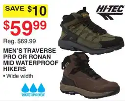Dunham's Sports MEN'S TRAVERSE PRO OR RONAN MID WATERPROOF HIKERS offer