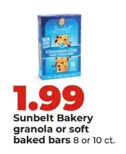 Hy-Vee Sunbelt Bakery granola or soft baked bars offer