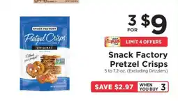 ShopRite Snack Factory Pretzel Crisps offer