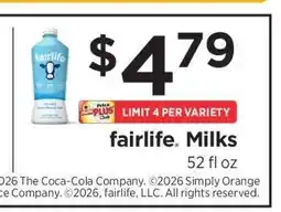 ShopRite fairlife Milks offer