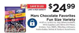 ShopRite Mars Chocolate Favorites Fun Size Variety offer