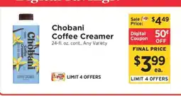 ShopRite Chobani Coffee Creamer offer