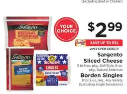 ShopRite Sargento Sliced Cheese / Borden Singles offer