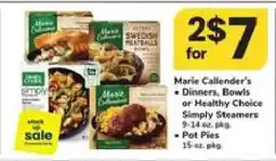 Safeway Marie Callender's Dinners, Bowls or Healthy Choice Simply Steamers offer