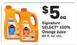 Safeway Signature SELECT 100% Orange Juice offer