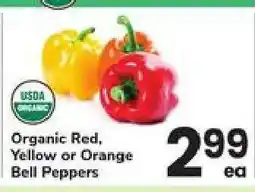 Safeway ORGANIC RED, YELLOW OR ORANGE BELL PEPPERS offer
