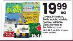 Safeway Corona, Heineken, Stella Artois, Modelo, Pacifico, Athletic, Sierra Nevada or Surfside offer