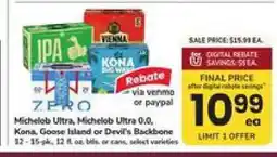 Safeway Michelob Ultra, Michelob Ultra 0.0, Kona, Goose Island or Devil's Backbone offer