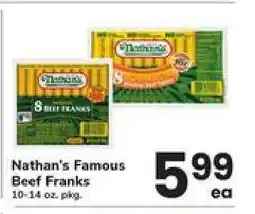 Safeway Nathan's Famous Beef Franks offer